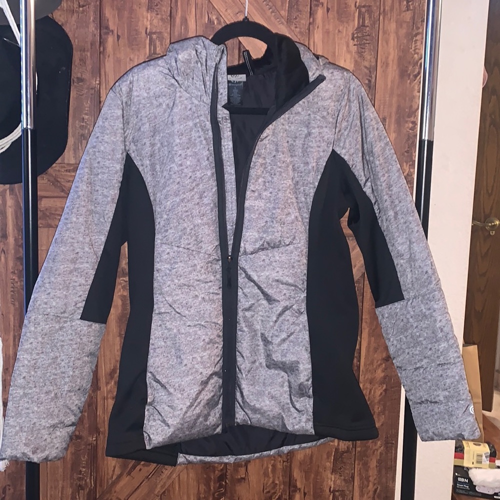 Warm winter jacket, Size:L, Black and grey, fleece lined